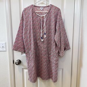 J.Crew V-Neck Beach Tunic Cover-Up in Liberty Eloise Floral Women's Size Large